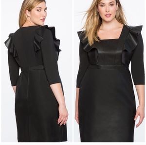Eloquii Faux Leather Ruffle Dress